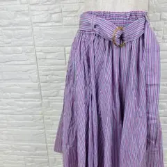 【美品】The Virgnia イタリア製生地 ストライプフレアスカートのサムネイル