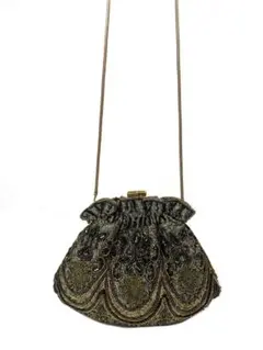 hope 様　専用ビーズ装飾 ゴールド ブラウン クラッチバッグ　チェーン