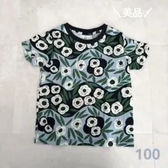 【美品】ユニクロ マリメッコ 花柄Tシャツ 女の子 UNIQLO 100cm