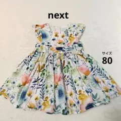 next　ネクスト　半袖ワンピース　ボリューム　花柄　9-12mths 80のサムネイル