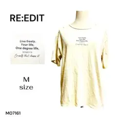 ★美品★RE:EDIT メッセージプリント Tシャツ M クリーム カジュアルのサムネイル
