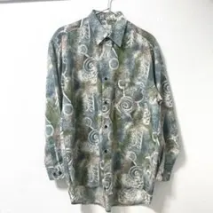 古着　柄シャツ　長袖　Mサイズ