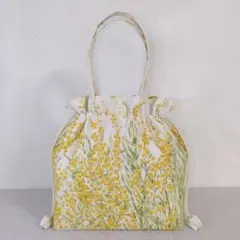巾着トートバッグ・モーメント・ミモザ・ハンドメイド