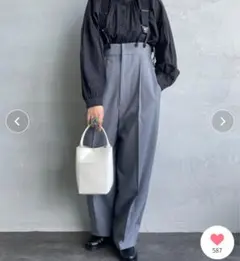 ♪新品♪アダムエロペ コクーンロンパース ベルト付きグレーサロペット 