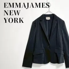 EMMAJAMES NEW YORK　ストライプテーラードジャケット　黒　9ARのサムネイル