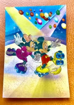 ディズニー レトロ ポストカード ミッキーミニー スケートデート