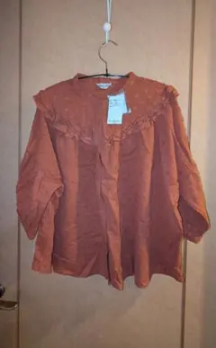サマンサモスモス 切替フリルブラウス〈オレンジ〉フリーサイズ