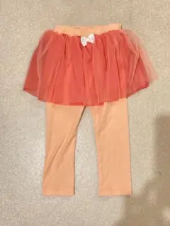 チュチュスカート付きレギンス サイズ90 オレンジピンク　可愛い