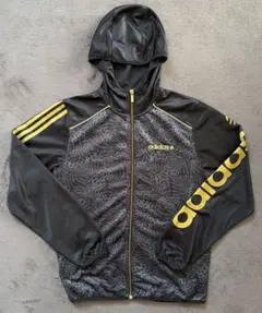 adidas NEO レオパード デザイン ジャージ ブラック ゴールド