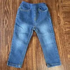 美品　petit main オーガニックコットン　デニムパンツ　90
