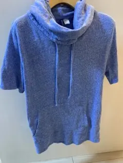 DIVIDED フード付きショートスリーブTシャツ M 青