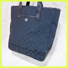 ✨極美品✨コーチ COACH シグネチャーキャンバスブラックトートバッグA4可✧