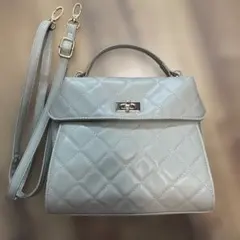 卒業式 入学式 キルティング ハンドバッグ 2way ライトグレー