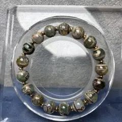 瑪瑙　緑度母天珠ブレス　3-152