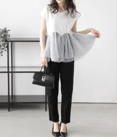 ドットチュールドッキングペプラムトップス