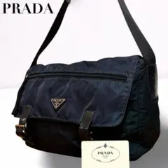 PRADA プラダ メッセンジャーバッグ ナイロン 三角ロゴ ネイビー 男女兼用のサムネイル