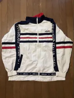 ellesse ナイロンジャケット ホワイト ネイビー