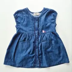 HOT BISCUITS デニムワンピース 80 ベビー 女の子 前開き