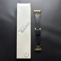 ブラックレザー Apple Watch バンド ゴールド金具　38mm-41mm