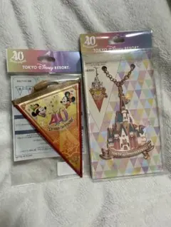 ディズニー40周年 シンデレラ城＆ガーランド バッグチャーム 完売品