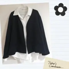 ハンドメイド　綿100%　ビッグシルエットカーディガン　フリーサイズ　日本製生地