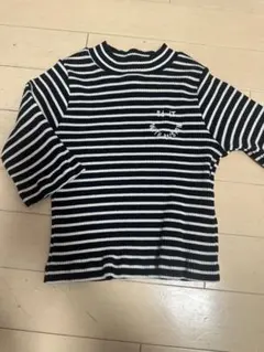 Finklatte XS ブラック/ホワイトストライプ ５部丈カットソー