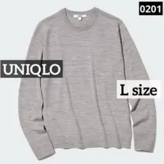 ユニクロ メリノクルーネックセーター l