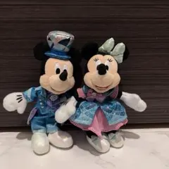 ディズニー 25周年 スパークリングジュビリー ミッキー ミニーぬいぐるみバッジ
