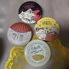【4点セット】ジブリ 缶バッジ 湯婆婆 オオトリさま ジコ坊 ニシンのパイ