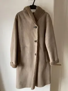 URBAN RESEARCH DOORS ムートンコート フード付き ベージュ