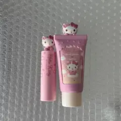 헬로 키티 핸드 크림 피치 티 향기 실리콘 케이스 포함 립 2점