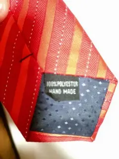 ハンドメイド赤ストライプネクタイ