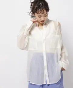 FRAY.ID ソフトリンクルオーガンシャツ 美品】FRAY I.D フレイアイディー ソフトリンクルオーガンシャツ