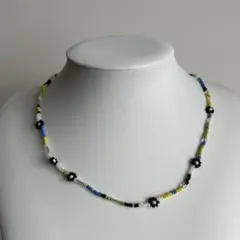 ビーズネックレス 花 ハンドメイド 韓国アクセサリー