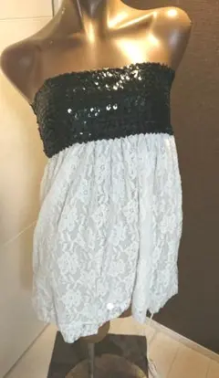 スパンコールレースミニワンピース