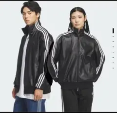 adidas プレザー3S トラックトップ　フェイクレザージャケット L