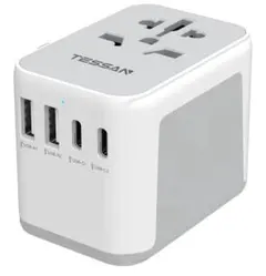 TESSAN 旅行用変換プラグ 4USBポート