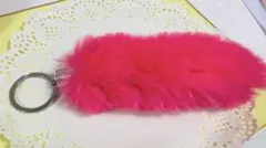 ピンクファーキーホルダー