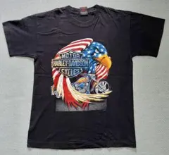 Harley-Davidson ハーレー Tシャツ L 黒 両面 イーグル