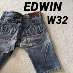 EDWIN W32 デニムハーフパンツ　シンチバック