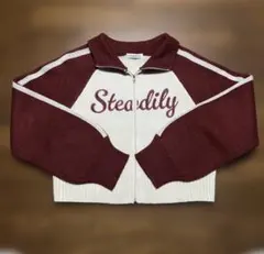 ハイネック ニットセーター 赤