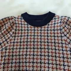 GRL 　ハウンドトゥース柄 半袖ニット　S