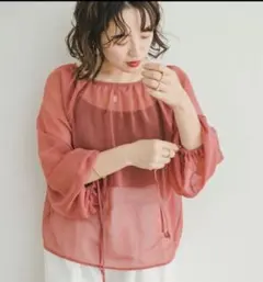 URBAN RESEARCH アーバンリサーチ シアーストライプギャザーブラウス