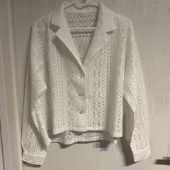 earth music&ecology ホワイトレースジャケット 長袖