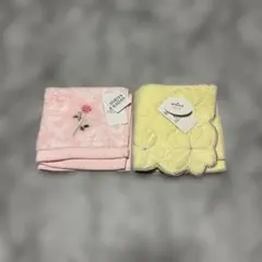ハンカチ　バラ　クローバー　ピンク　黄色　2点セットのサムネイル