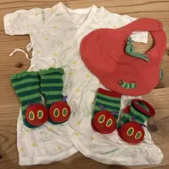 6点セットまとめ売りはらぺこあおむしストライプロンパース 70-80cm