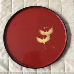 お祝い事 お盆 丸盆 トレー 昇鶴