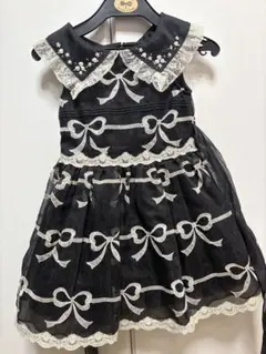 mezzo piano 黒　リボン　ドレス　フォーマル　発表会　メゾピアノ