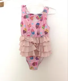 カップケーキ柄 ワンピース水着 フリル付き