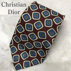 クリスチャンディオール　ネクタイ　赤　パターン　シルク【n263】